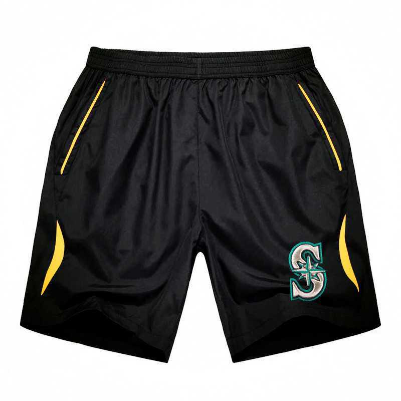 Men's Seattle Mariners Black Gold Stripe MLB Shorts,We sell and wholesale Men's Seattle Mariners Black Gold Stripe MLB Shorts on line form chian!